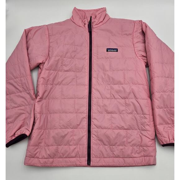 Patagonia Other - Patagonia Kids' L 12 Planet Pink Nano Puff Brick Quilt Jacket NWT